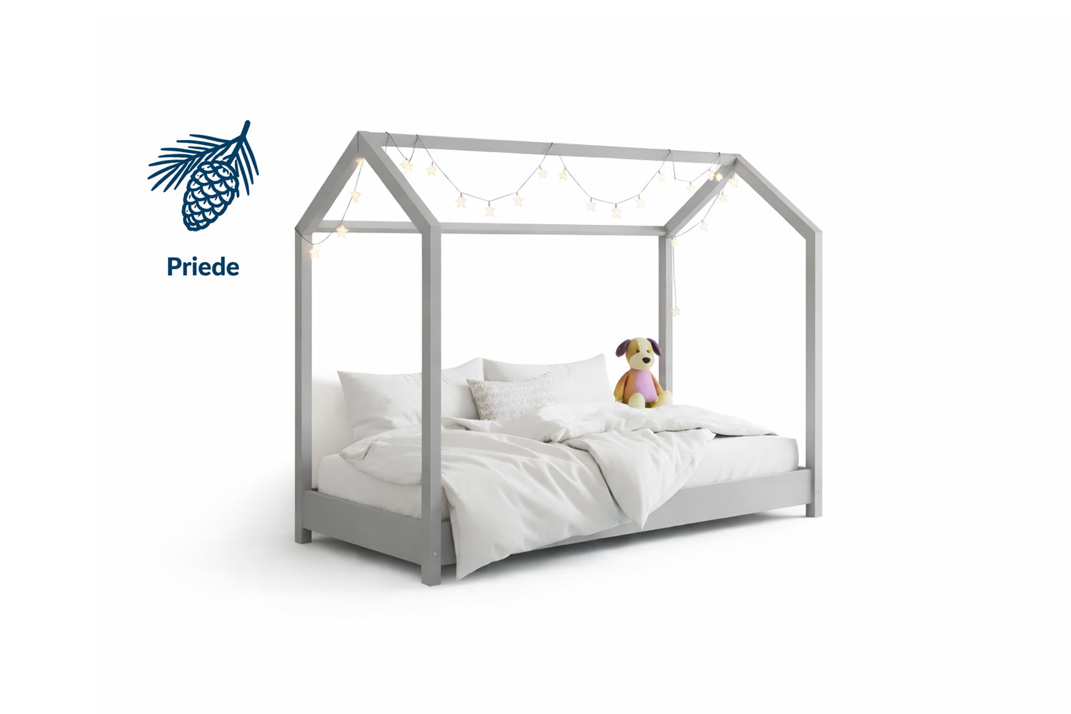 Bērnu koka gulta mājiņa Montessori Pine